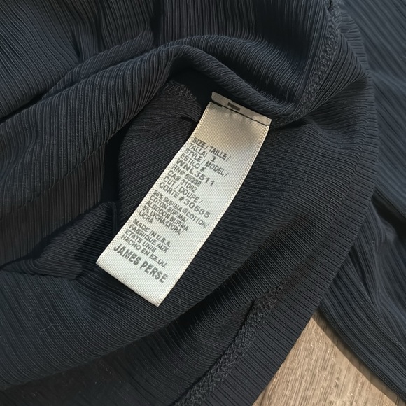 James Perse navy u-neck 3/4 sleeve ribbed tee size 1 small - Picture 4 of 5